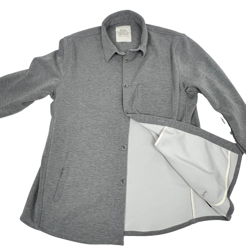 Rye 51 The Noah Double Knit Coat Shirt Jacket Shacket Gray Sz 44 *READ